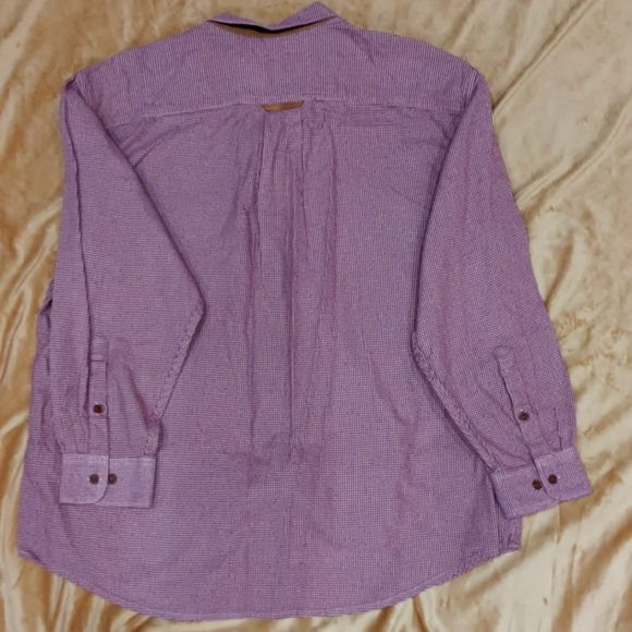 Orvis Shirt Mens 2XL XXL Burgundy White Check Plaid Flannel Outdoors Work Fall - Picture 4 of 5